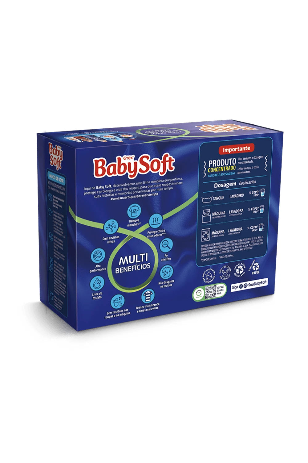 Sabão em Pó Baby Soft Concentrado Cartucho - 1,6kg