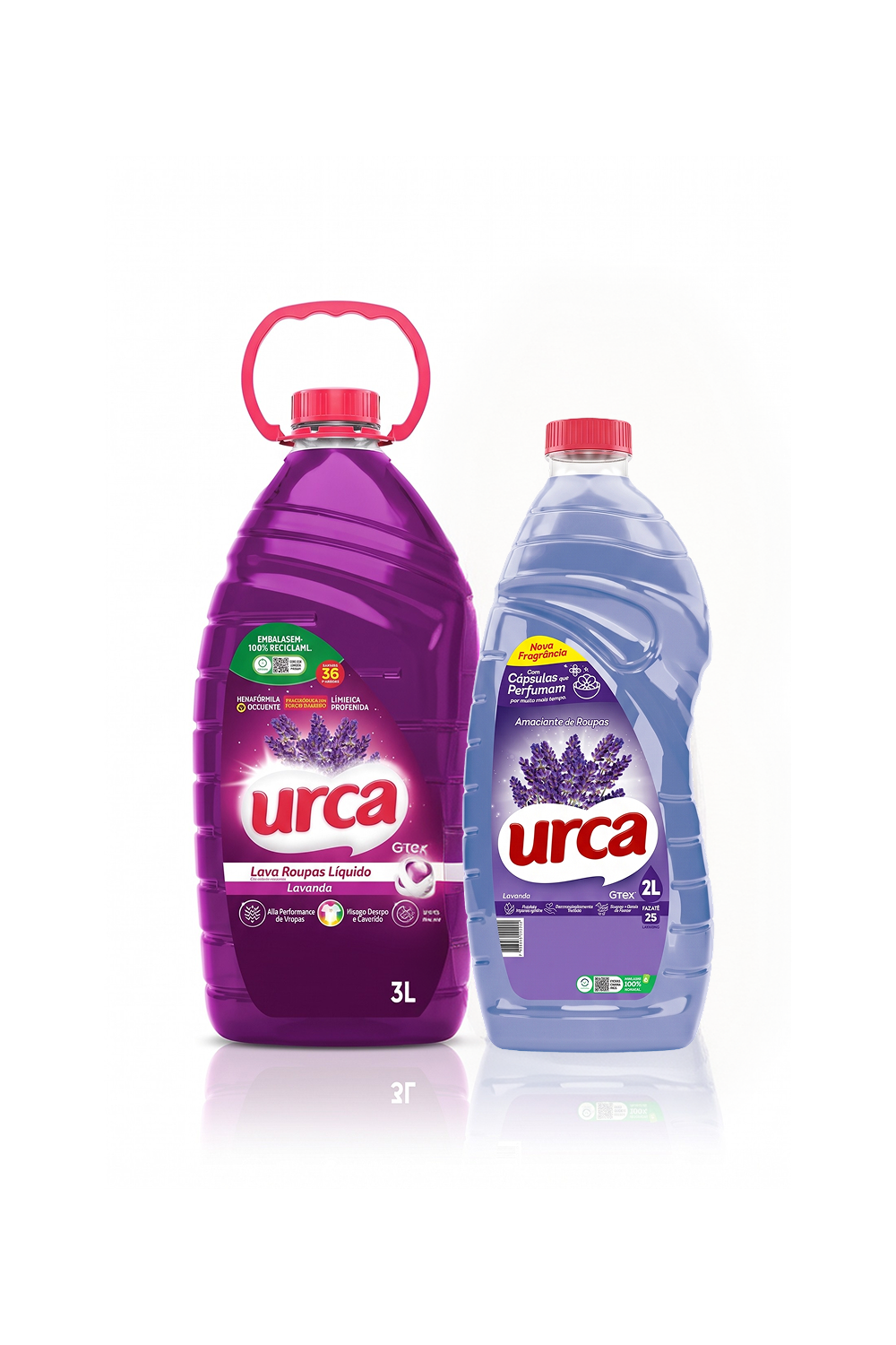 Kit 1 Sabão Liquido Urca Lavanda - 3l + 1 Amaciante Diluido Urca Lavanda - 2l