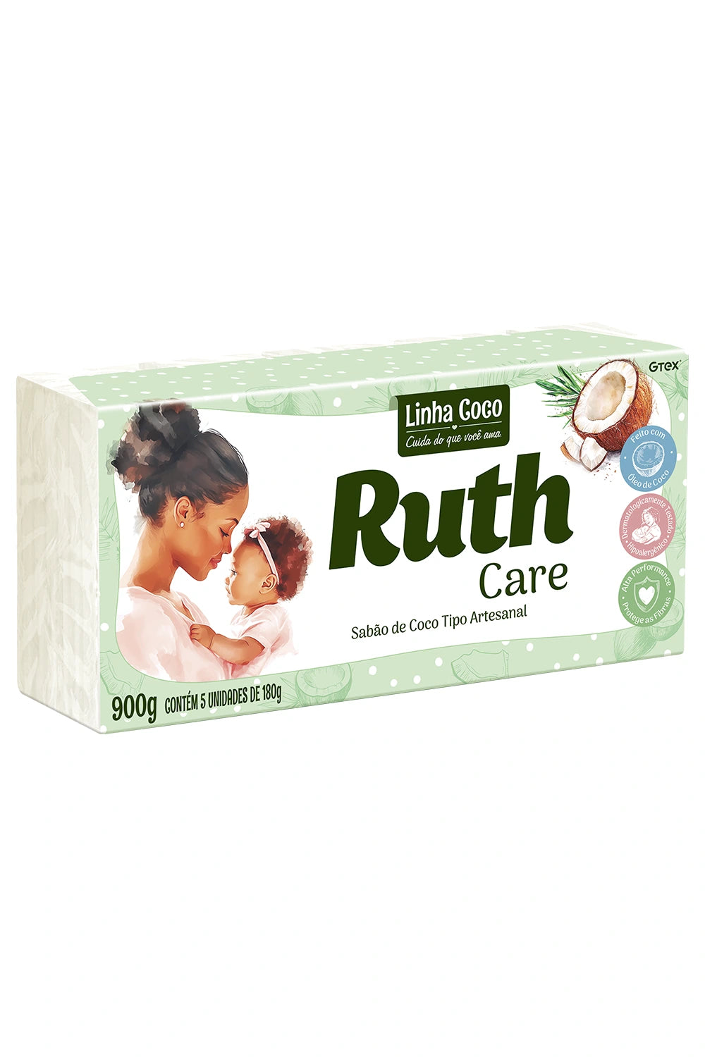Sabão em Pedra (Sabão em Barra) Coco Ruth Care 5x180g