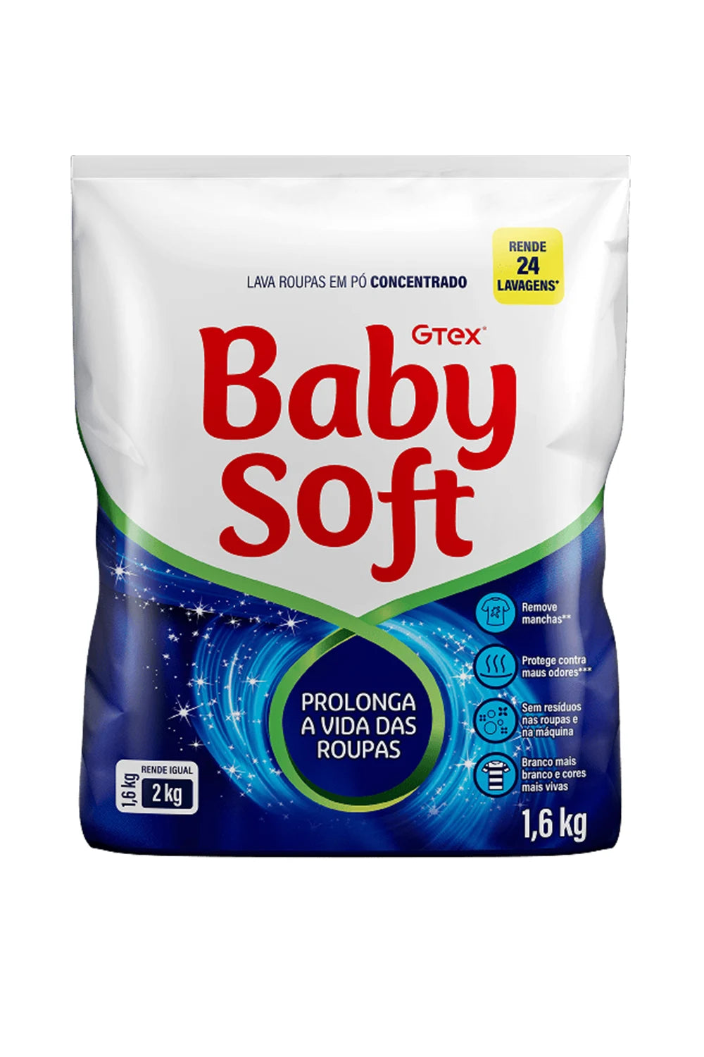 Sabão em Pó Baby Soft Concentrado Sachê - 1,6kg