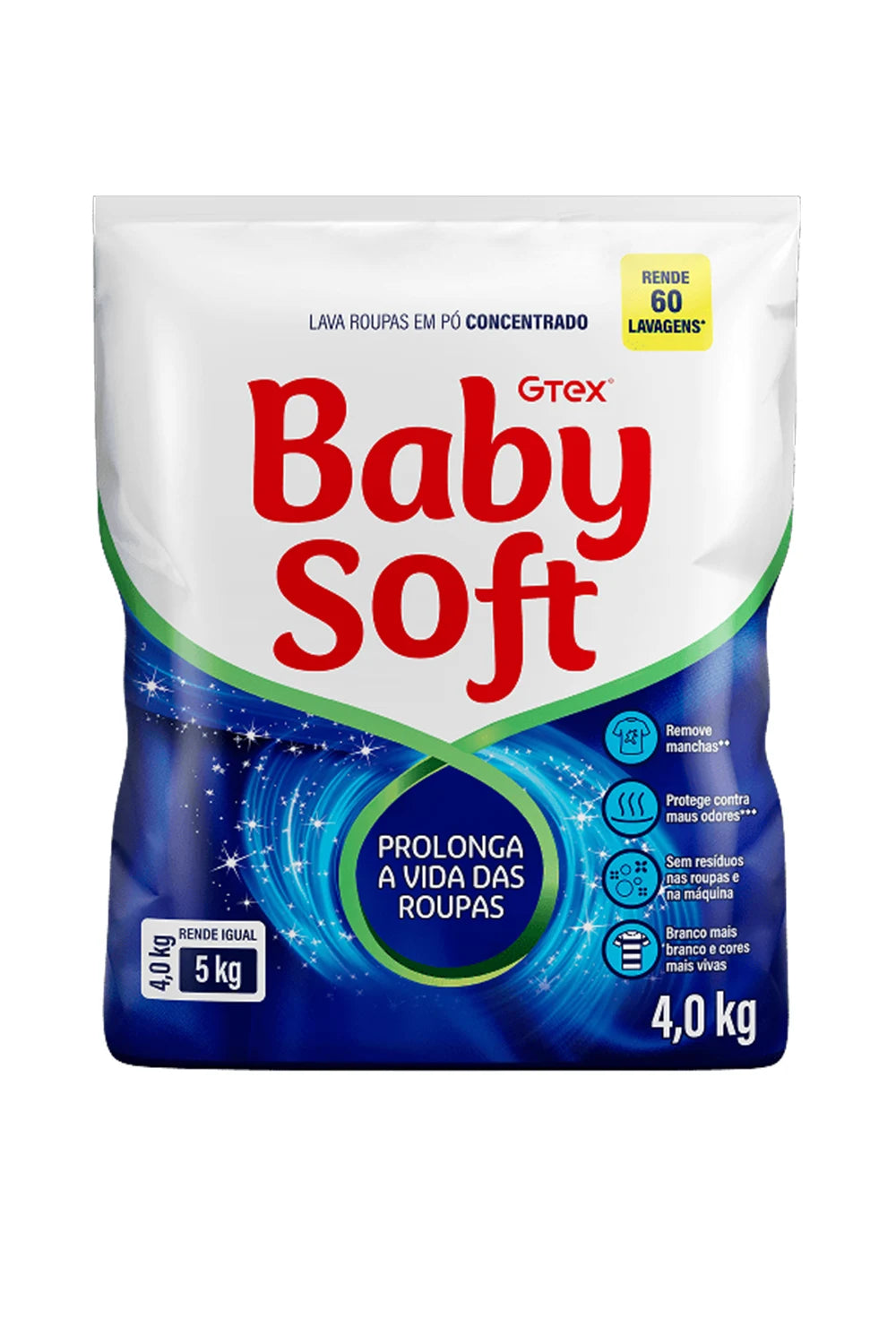 Sabão em Pó Baby Soft Concentrado Sachê - 4kg